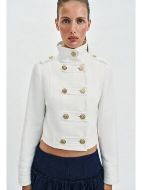 ZARA GOLD BUTTON WRAP JACKET